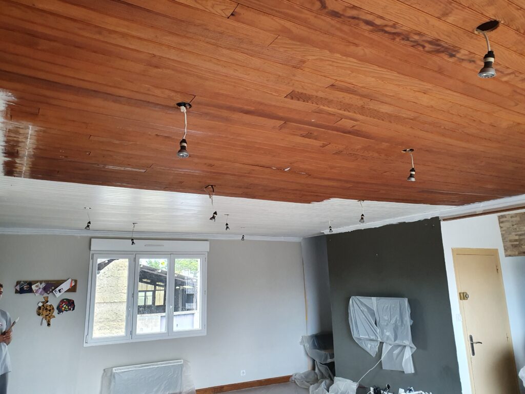 Peinture plafond bois