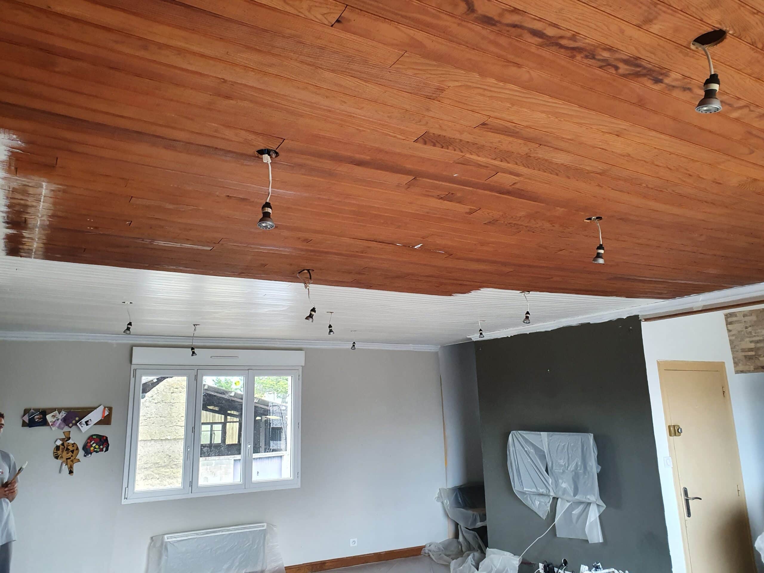 Peinture plafond bois